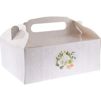Svatební dekorace Paper Design Dortová krabice 20x15x8cm květiny s prstýnky