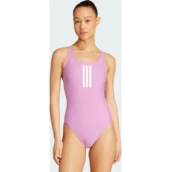 Neoprenový oblek ADIDAS Plavky 3-Stripes V-Back 40 BÍLÁ|FIALOVÁ