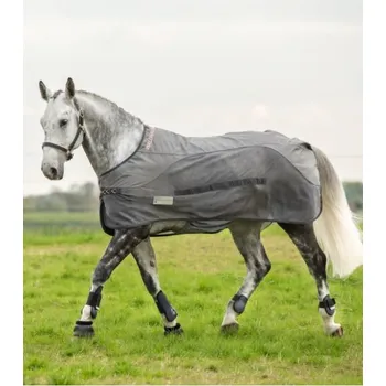 Koňská maska proti hmyzu WALDHAUSEN Deka proti hmyzu Comfort Waldhausen s nepromokavými zády šedá 155cm