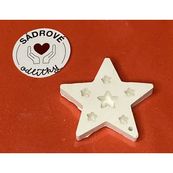 Vánoční dekorace HandMade by JaJa Sádrový odlitek - Vánoční hvězda lll. k zavěšení