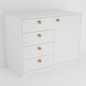 Komoda Komoda se čtyřmi zásuvkami a jedním dvířkem