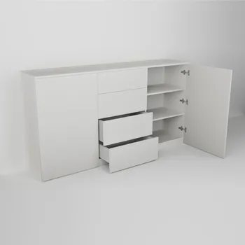 Komoda Komoda vysoká se dvěma dvířky a čtyřmi zásuvkami (v. 96,5cm)