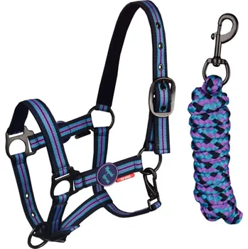 HORKA Ohlávka s vodítkem Horka model 590912 Cob černá/fialová