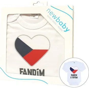 Kojenecký body Body s potiskem New Baby Fandím s tátou - dárkové balení Červená 50