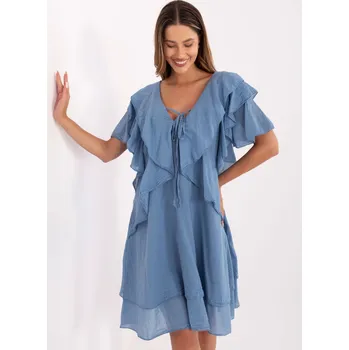 Dámské šaty Oversize šaty v modré barvě MI-