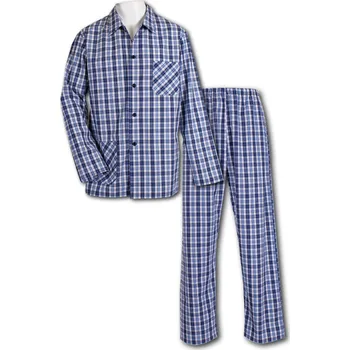 Pánské oblečení LUIZ Pánské pyžamo na knoflíky -Popelín- Charles 327 Velikost: 62