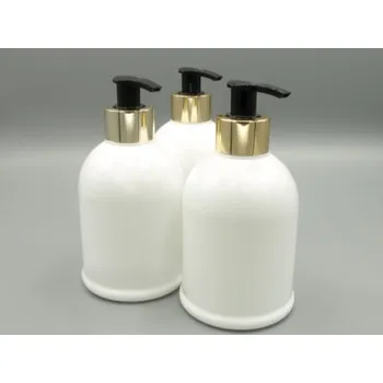 Dávkovač mýdla 300ml bílá lahvička + zlatočerná pumpička 3ks