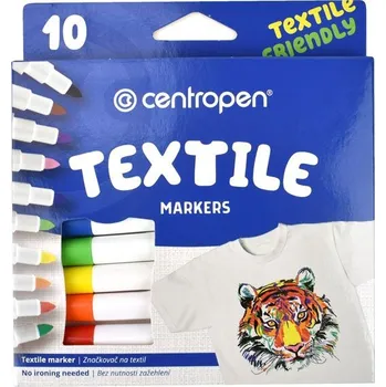 Sada 10ks popisovač na textil, Centropen hrot 2mm