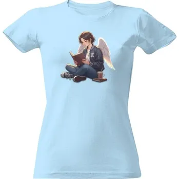 Dámské tričko Tričko s potiskem anděl čte knihu dámské