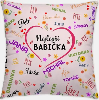 Polštář Polštář - Nejlepší Maminka / Babička - Až 10 dětí 40cm x 40cm