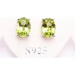 Magieprirody.cz Náušnice Olivín ovál 5x7 mm kámen se stříbrem #118 S925