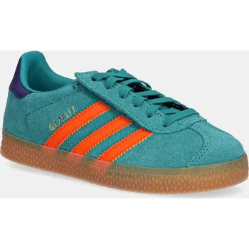 Chlapecké tenisky Dětské semišové tenisky adidas Originals GAZELLE JR7428 tyrkysová 66X, EUR 29