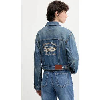 Pánská větrovka Tommy Jeans Jeansová bunda DW0DW21061 Tmavomodrá Regular Fit XL