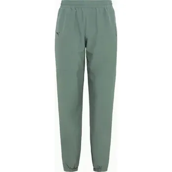 Pánské kalhoty PORSCHE DESIGN Woven tech trousers Kalhoty sportovní funkční elastické eukalyptová zelená (Vyrobené z recyklované strečové tkaniny v regular fit střihu. Reguluje vlhkost, odolné vůči větru a vodě)