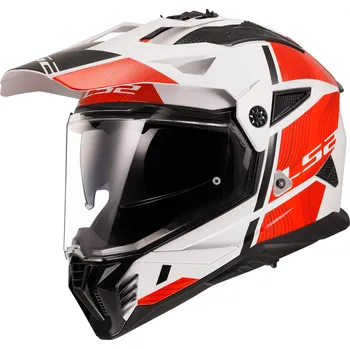 Helma na motorku LS2 MX702 Pioneer II Hill bílá/červená