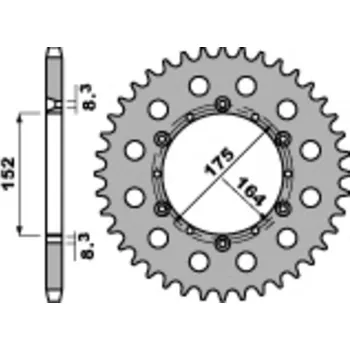 Nářadí na motocykly Ocelová standardní zadní řetězová kola PBR 856 - 520 856.49.C45