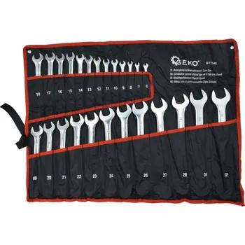 Ruční nářadí GEKO G11146 Klíče očkoploché otevřené, 6-32 mm, v textilním pouzdře, sada 25 ks