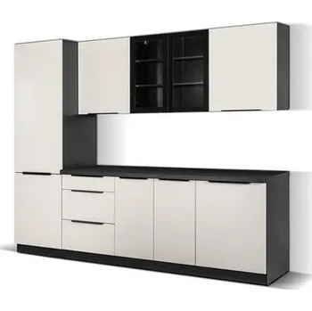 Kuchyňská linka Kuchyňská linka Arona černá matná / kašmír, Sestava C, 260 cm