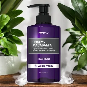 Vlasová regenerace Kundal Honey&Macadamia Treatment - Hydro-intenzivní proteinová kůra na vlasy s vůní WHITE MUSK - 500 ml