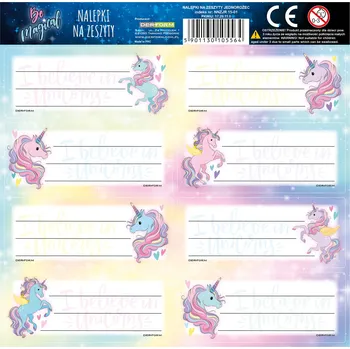 samolepka Samolepky na sešit – Jednorožci | KIDEA NETISKNOUT