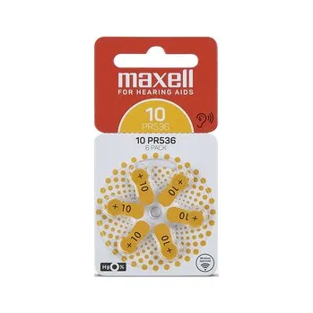 Článková baterie Baterie pro naslouchadla Maxell AZ10/PR536 ZINK AIR 6PK