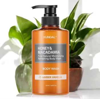 Sprchový gel Kundal Honey&Macadamia Body Wash - Jemný sprchový gel s medem s vůní AMBER VANILA - 500 ml