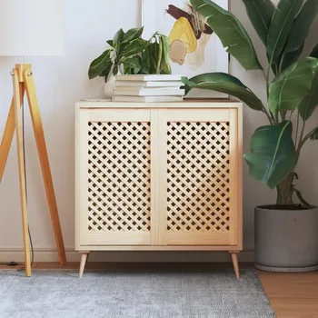 Interiérové dveře vidaXL Nábytková dvířka mřížkový design 2 ks 39,5 x 69 cm borovice [372793]