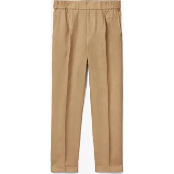 Oblečení a móda Dámské lněné 3/4 kalhoty Benetton Cropped, vel. XS, Camel