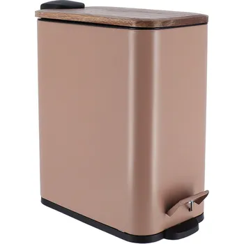 Odpadkový koš Tendance Úzký koupelnový odpadkový koš MONO s dřevěným víkem, 5 l