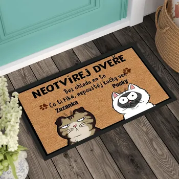 Rohožka Rohožka - Neotvírej dveře 3 - Až 6 kočky 40 cm x 60 cm