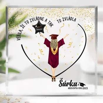 Plakát Akrylový plak - Dárek k promoci 20 cm x 20 cm + stojanem