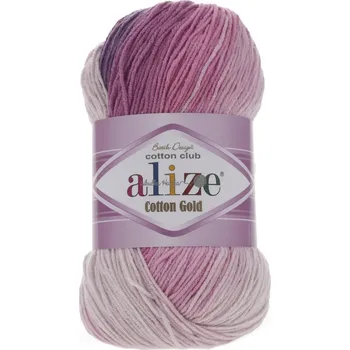 Alize Cotton gold batik 3302 růžovo-fialovo světlá