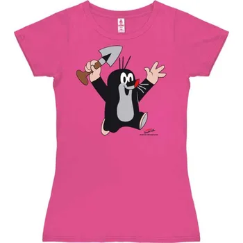 Dámské tričko Dámské tričko Krteček: Juhu (M) růžová bavlna