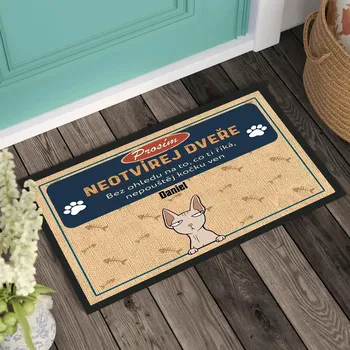 Rohožka Rohožka - Neotvírej dveře. Bez ohledu na to, co ti říká, nepouštěj mazlíčky ven 40 cm x 60 cm