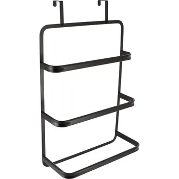 Držák na ručník Tendance Věšák na dveře koupelny, na 3 ručníky, 89 x 42 x 22 cm, Černý