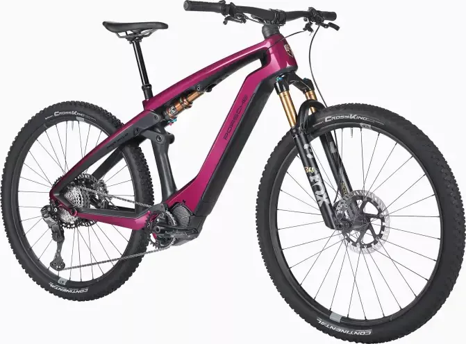 PORSCHE eBike Cross Performance EXC Jízdní horské elektrokolo karbonový rám 504Wh velikost S (Výkonné elektrokolo s hmotnostně optimalizovaným karbonovým rámem a řídítky, výkonným motorem Shimano a baterií 630 Wh. Vyvinutý ve spolupráci s ROTWILD, design)