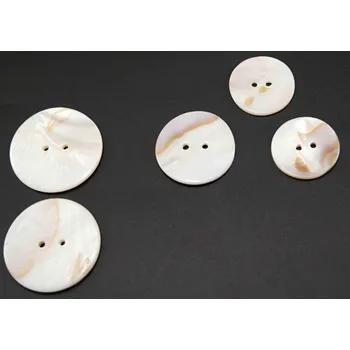 Knoflík Perleťový knoflík - bílo béžový - průměr 3,3 cm