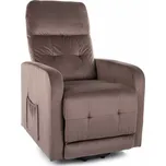 Polohovací křeslo Lennox II Velvet, hnědá