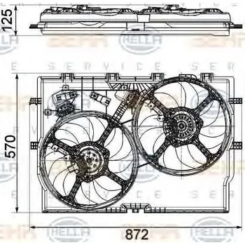 Chladič motoru BEHR HELLA SERVICE Větrák chlazení motoru BHS 8EW 351 040-631