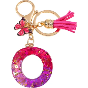 Přívěsek Kľúčenka Abeceda - O/Ružová/Motýľ