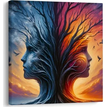 Obraz Dovido Obraz tváře v korunách stromů života