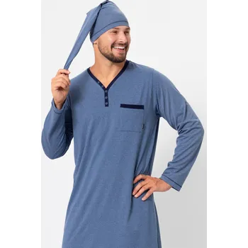 Pánská noční košile JAKS Pánská noční košile tmavě modrá Bonifacy Velikost: XXL