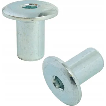 Vrták Šroubovací matice Ericson M8 x 16 mm bílá, pro nábytkové spoje, plochá s vnitřním šestihranem (imbus)