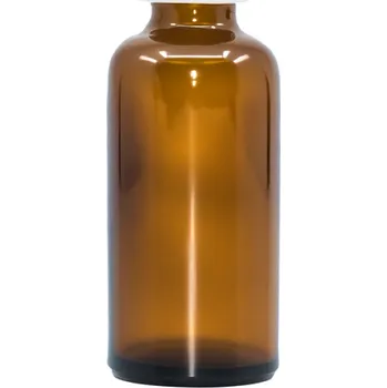 BEWIT Lahvička skleněná hnědá lesklá, 50 ml, kapátko, bílý uzávěr