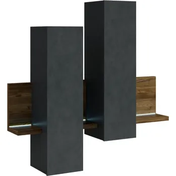 Knihovna Závěsná vitrína BOTA s policí a osvětlením Appenzellský smrk/Matera