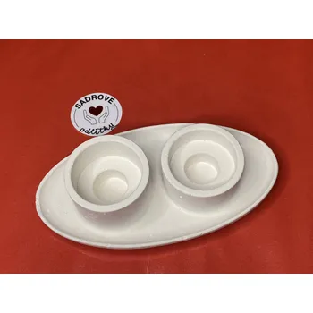 Svícen HandMade by JaJa Sádrový odlitek - Svícen na 2 dlouhé svíčky