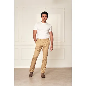Pánské kalhoty Pánské bavlněné kalhoty Barva: Béžová, Velikost: 38/34, Střih: REGULAR FIT