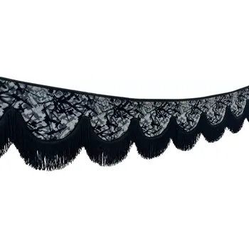 Ochranný autopotah Bordura do kamionu univerzální – šedá dánská plyš, černé střapce