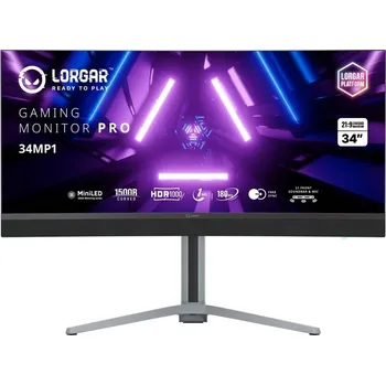 Monitor LORGAR 34 herní monitor zahnutý, miniLED