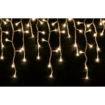 Vánoční světelná dekorace Venkovní LED vánoční závěs - teplá bílá, různé délky na výběr Délka světelné části a počet LED: 40m, 1260 LED, 8 programů, BEZ dálkového ovládače, bez časovače a funkce paměti